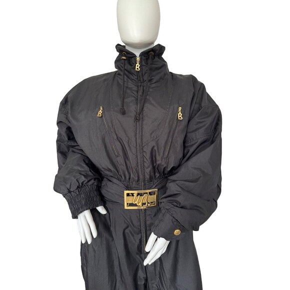 Vintage Bogner Ski Suit Size M 10 Black/gold - Picture 5 of 13